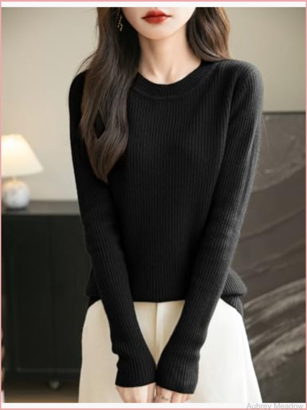 100% Merino Wool Crew Neck Long Sleeve Pullover Sweater - Soft Warm Knit - Picture 3 of 6